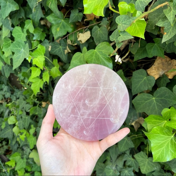 Natural Rose Quartz Star of David Sphere Stand